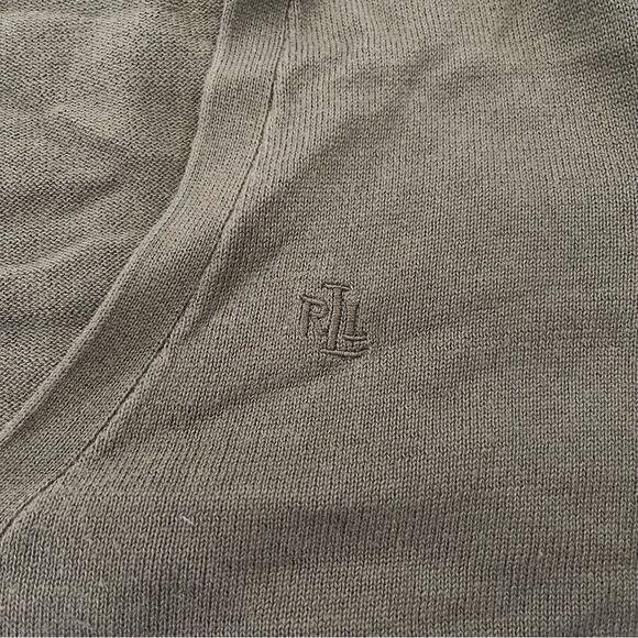 Lauren Ralph Lauren Sweater Top Size S V-neck Olive green - Picture 2 of 7